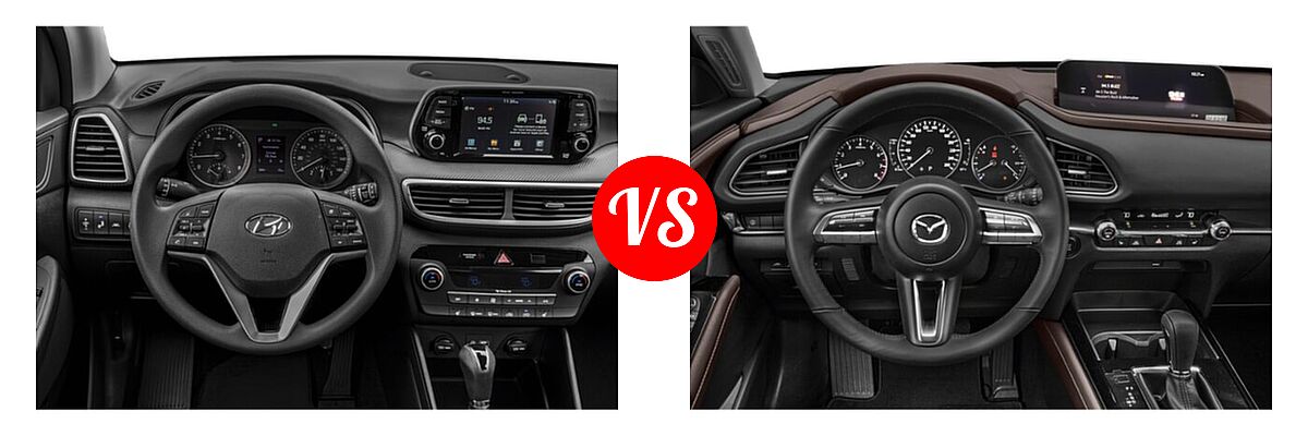 2020 Hyundai Tucson SUV SEL vs. 2020 Mazda CX-30 SUV Premium Package - Dashboard Comparison