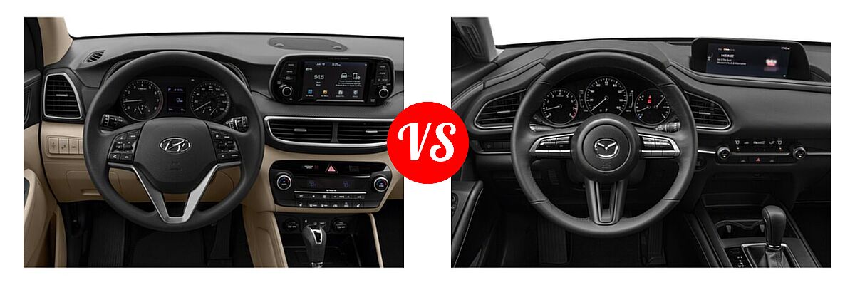 2020 Hyundai Tucson SUV Sport vs. 2020 Mazda CX-30 SUV Select Package - Dashboard Comparison