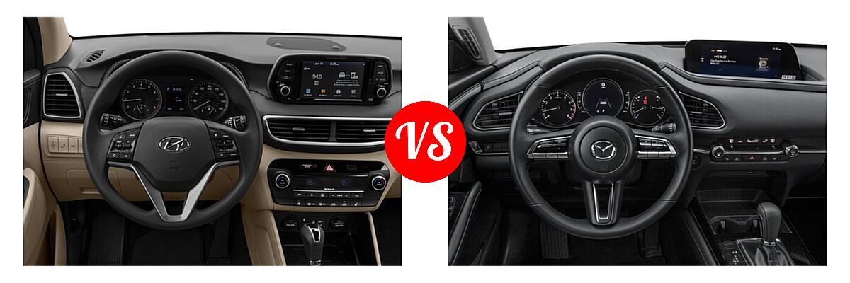 2020 Hyundai Tucson SUV Sport vs. 2020 Mazda CX-30 SUV Preferred Package - Dashboard Comparison