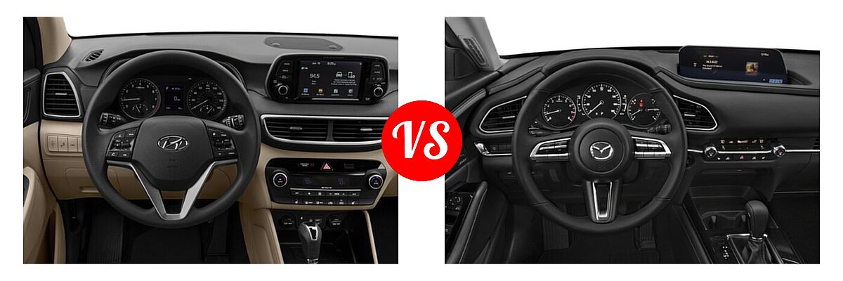 2020 Hyundai Tucson SUV Sport vs. 2020 Mazda CX-30 SUV Premium Package - Dashboard Comparison