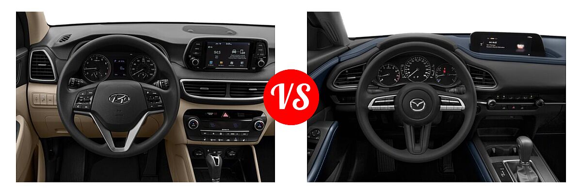 2020 Hyundai Tucson SUV Sport vs. 2020 Mazda CX-30 SUV AWD - Dashboard Comparison