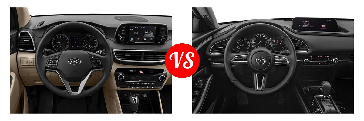 2020 Hyundai Tucson SUV Sport vs. 2020 Mazda CX-30 SUV Preferred Package - Dashboard Comparison