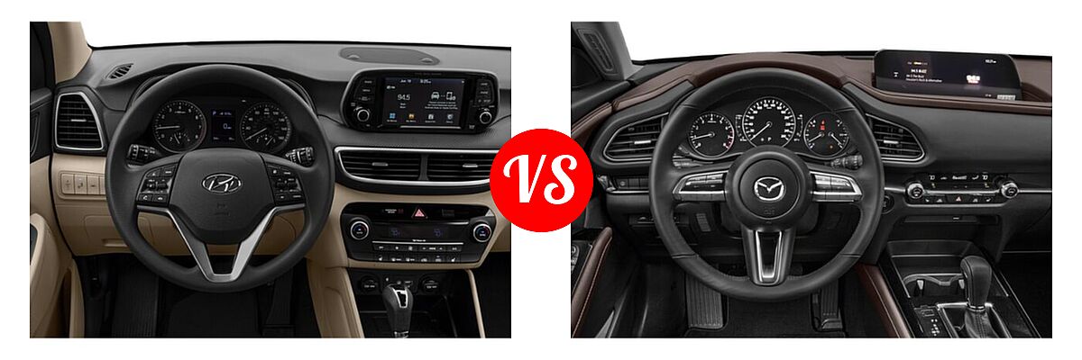 2020 Hyundai Tucson SUV Sport vs. 2020 Mazda CX-30 SUV Premium Package - Dashboard Comparison