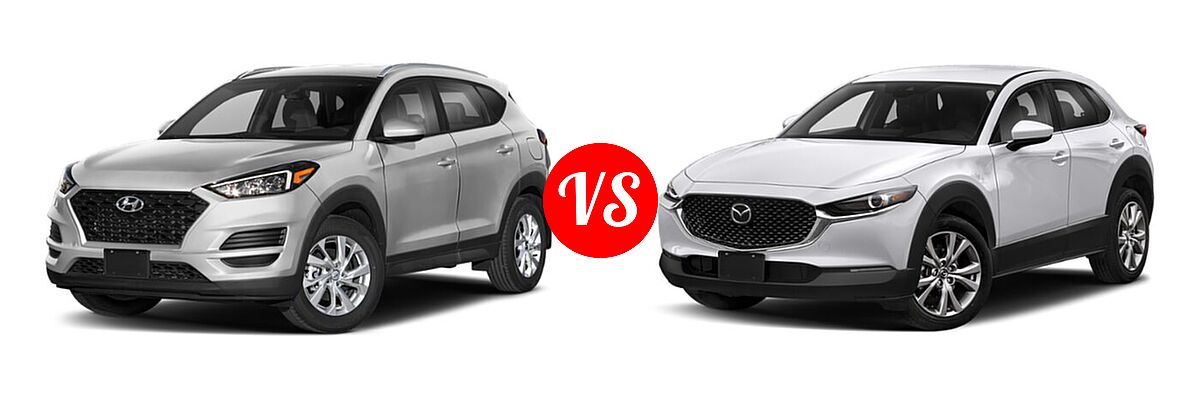 2020 Hyundai Tucson SUV SE / Value vs. 2020 Mazda CX-30 SUV Select Package - Front Left Comparison