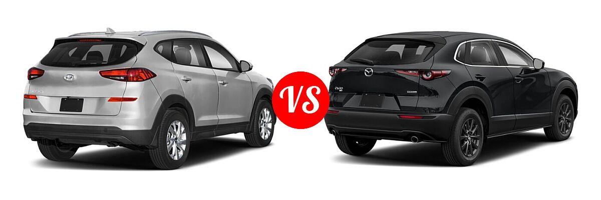 2020 Hyundai Tucson SUV SE / Value vs. 2020 Mazda CX-30 SUV AWD - Rear Right Comparison