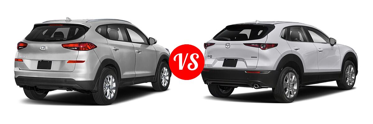 2020 Hyundai Tucson SUV SE / Value vs. 2020 Mazda CX-30 SUV Preferred Package - Rear Right Comparison