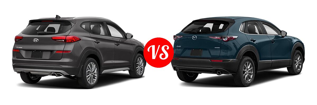 2020 Hyundai Tucson SUV SEL vs. 2020 Mazda CX-30 SUV FWD - Rear Right Comparison