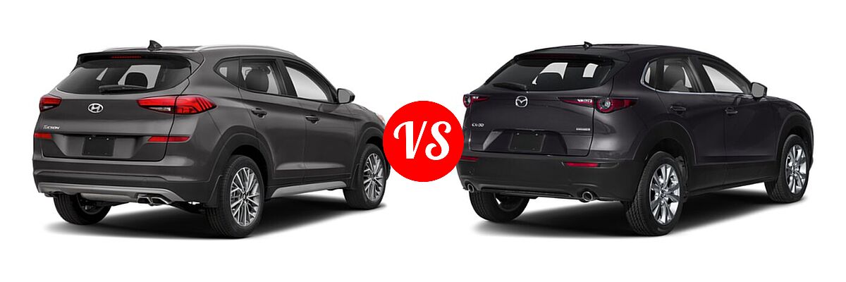 2020 Hyundai Tucson SUV SEL vs. 2020 Mazda CX-30 SUV Preferred Package - Rear Right Comparison