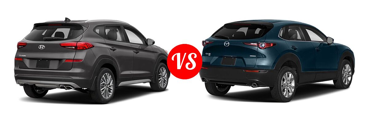 2020 Hyundai Tucson SUV SEL vs. 2020 Mazda CX-30 SUV Select Package - Rear Right Comparison