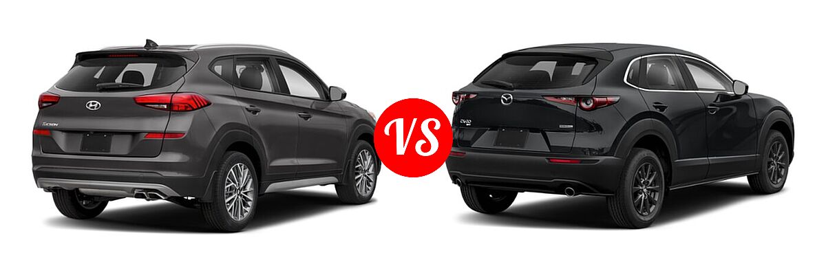 2020 Hyundai Tucson SUV SEL vs. 2020 Mazda CX-30 SUV AWD - Rear Right Comparison