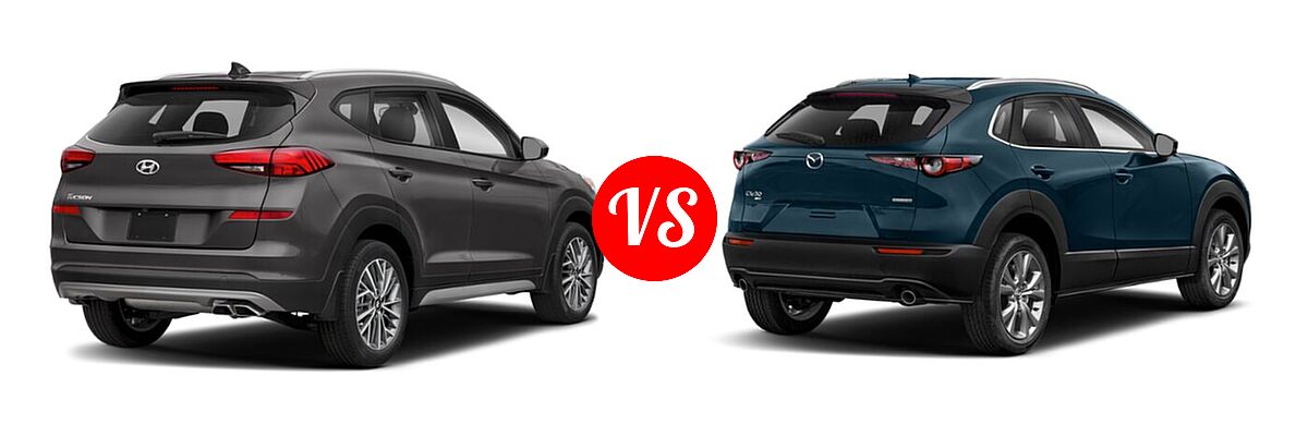 2020 Hyundai Tucson SUV SEL vs. 2020 Mazda CX-30 SUV Premium Package - Rear Right Comparison