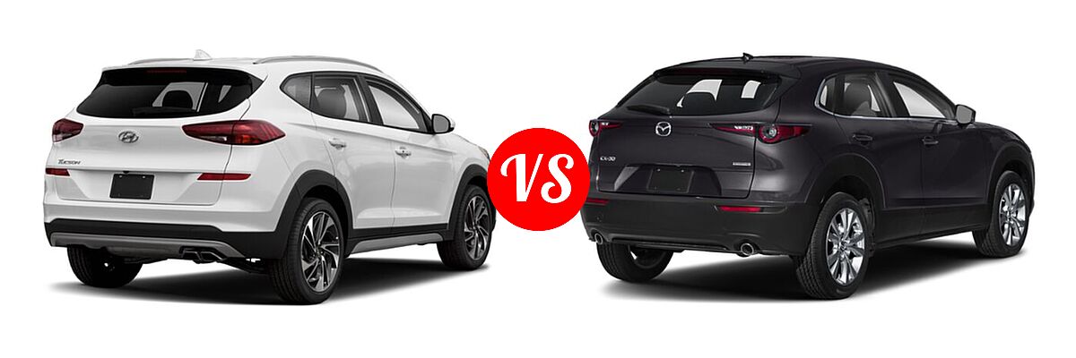 2020 Hyundai Tucson SUV Sport vs. 2020 Mazda CX-30 SUV Preferred Package - Rear Right Comparison