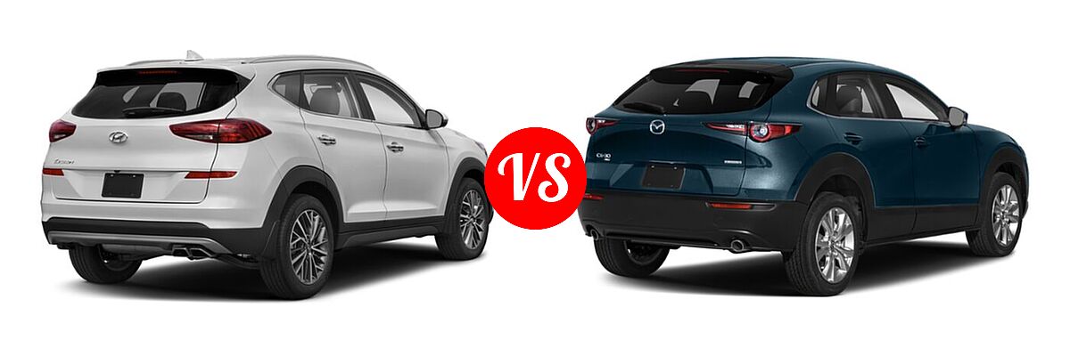 2020 Hyundai Tucson SUV Limited vs. 2020 Mazda CX-30 SUV Select Package - Rear Right Comparison