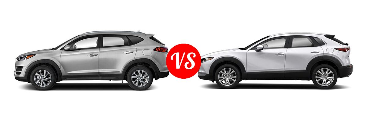 2020 Hyundai Tucson SUV SE / Value vs. 2020 Mazda CX-30 SUV Select Package - Side Comparison