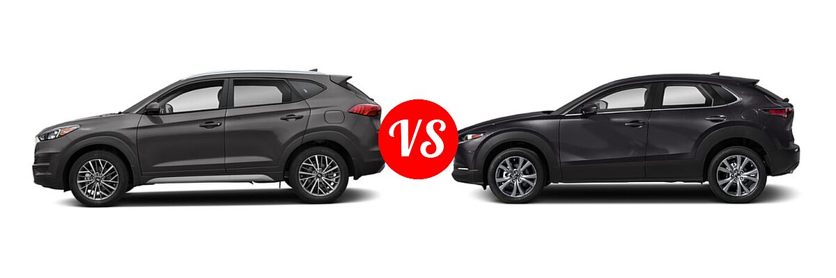 2020 Hyundai Tucson SUV SEL vs. 2020 Mazda CX-30 SUV Preferred Package - Side Comparison
