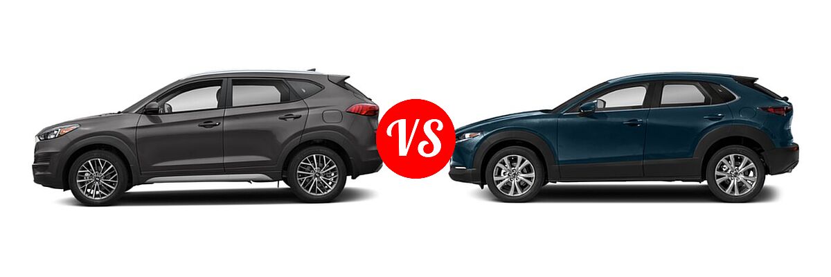 2020 Hyundai Tucson SUV SEL vs. 2020 Mazda CX-30 SUV Select Package - Side Comparison