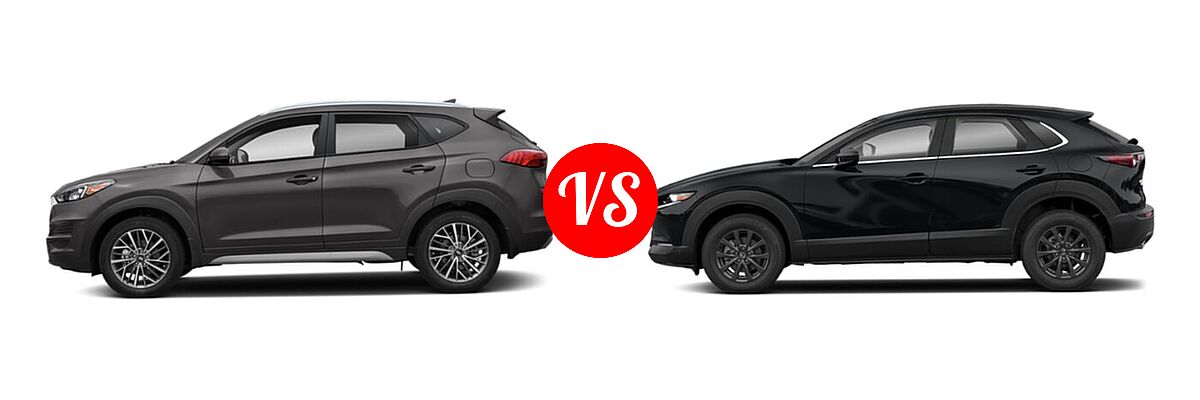 2020 Hyundai Tucson SUV SEL vs. 2020 Mazda CX-30 SUV AWD - Side Comparison