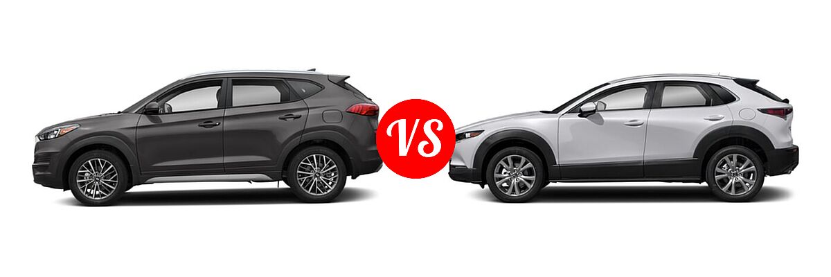 2020 Hyundai Tucson SUV SEL vs. 2020 Mazda CX-30 SUV Preferred Package - Side Comparison