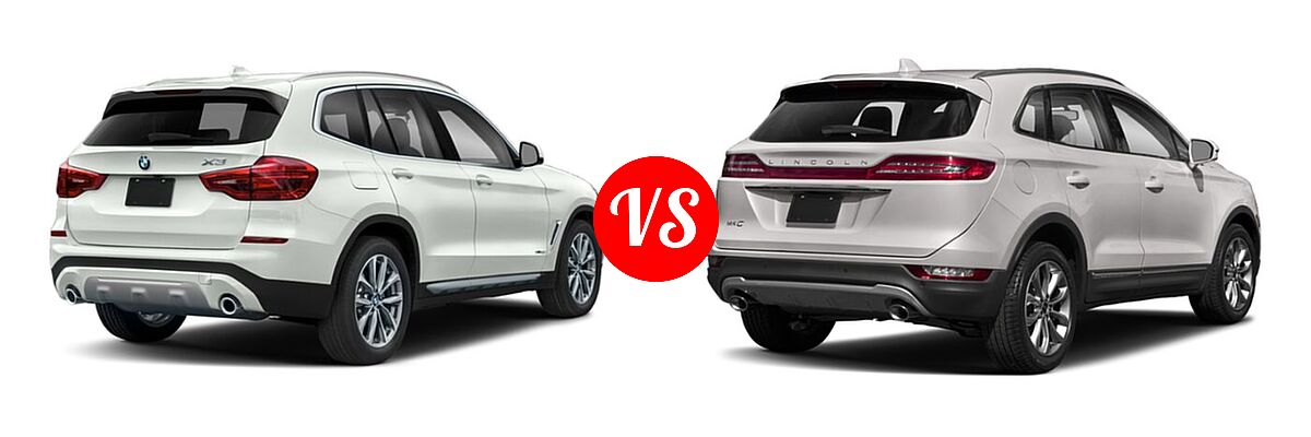 2020 BMW X3 SUV sDrive30i / xDrive30i vs. 2019 Lincoln MKC SUV Black Label / FWD / Reserve / Select / Standard - Rear Right Comparison