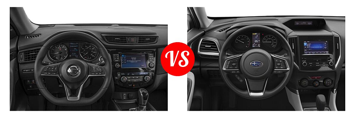 2019 Nissan Rogue SUV S / SV vs. 2019 Subaru Forester SUV 2.5i / Limited / Premium / Sport / Touring - Dashboard Comparison