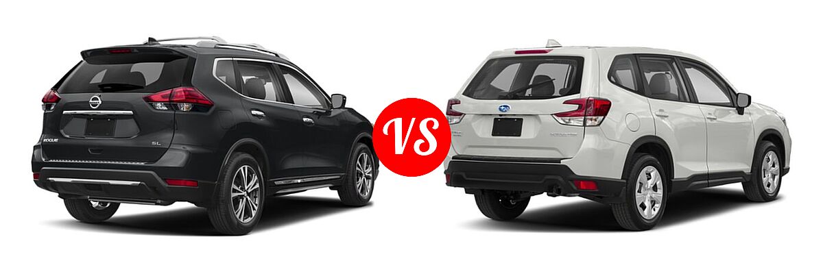 2019 Nissan Rogue SUV SL vs. 2019 Subaru Forester SUV 2.5i / Limited / Premium / Sport / Touring - Rear Right Comparison