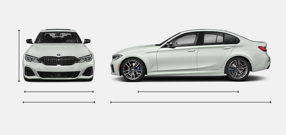 2021 BMW 3 Series M340i Exterior Dimensions