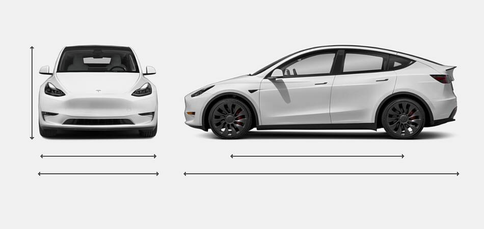 2020 Tesla Model Y SUV Exterior Dimensions