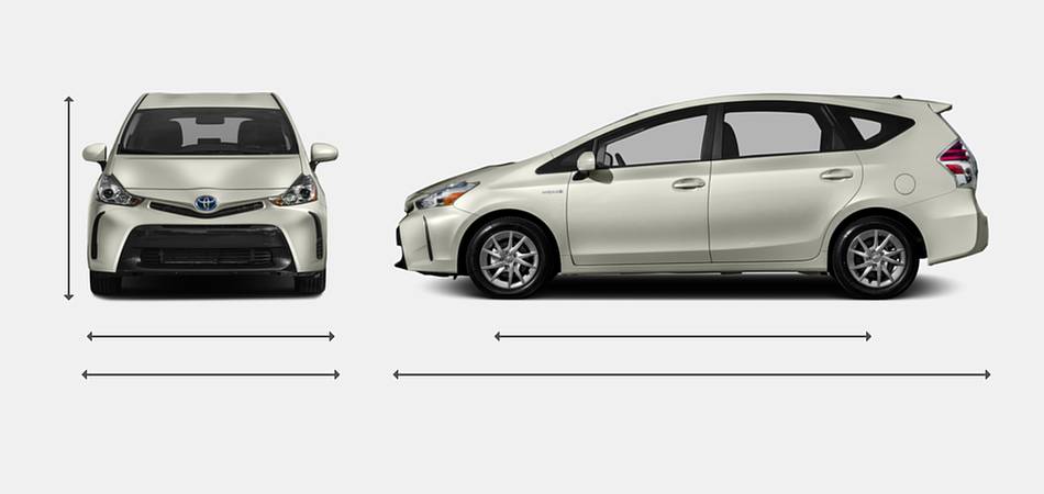 2017 Toyota Prius v Exterior Dimensions