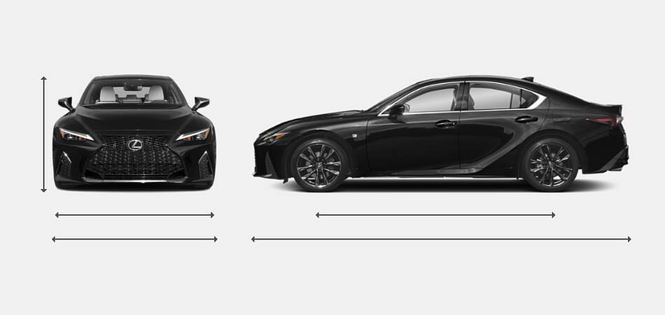 2022 Lexus IS 350 Exterior Dimensions
