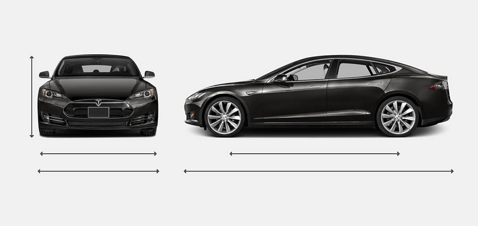 2016 Tesla Model S Exterior Dimensions