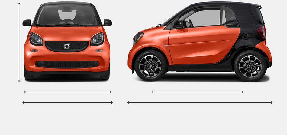 2016 smart fortwo Exterior Dimensions