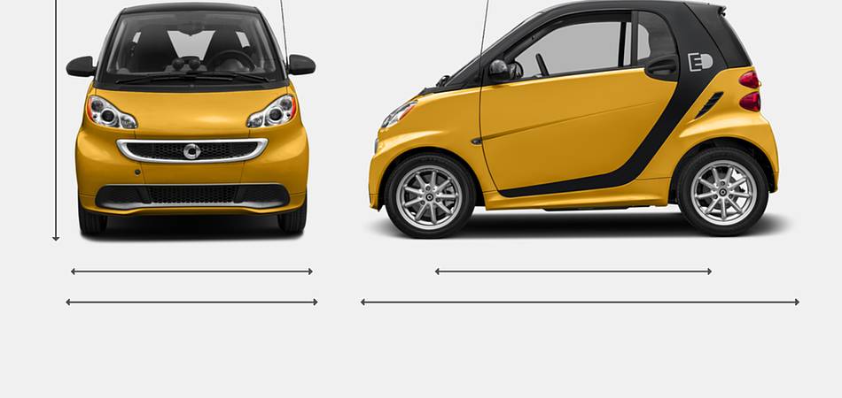 2016 smart fortwo Electric Exterior Dimensions