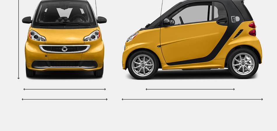 2017 smart fortwo Hatchback Electric Exterior Dimensions