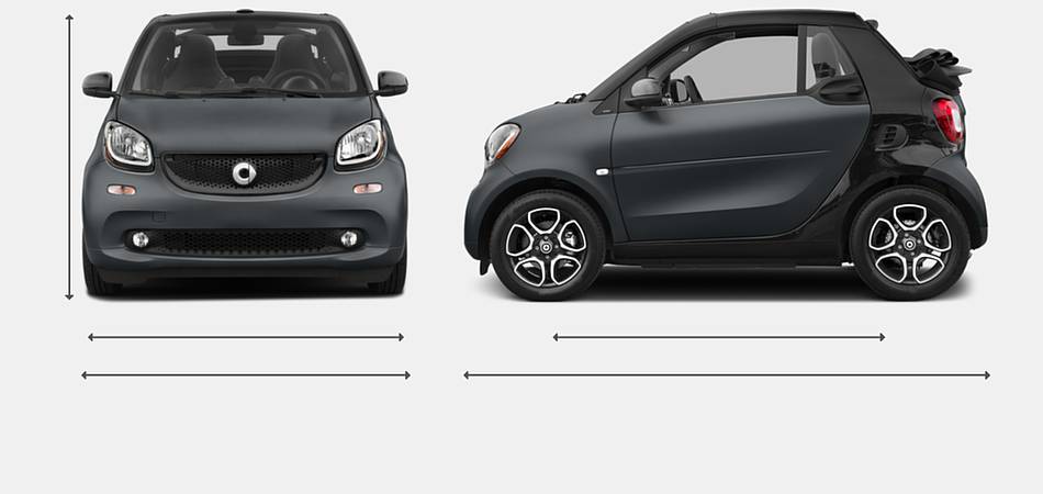 2017 smart fortwo Convertible Electric Exterior Dimensions