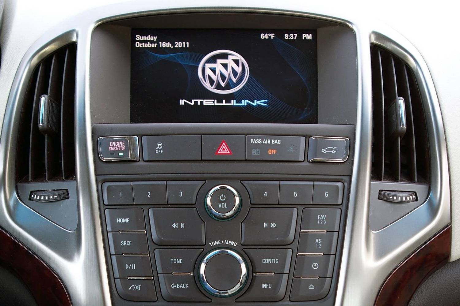 Buick Verano Sedan Center Console (2013 model year shown)