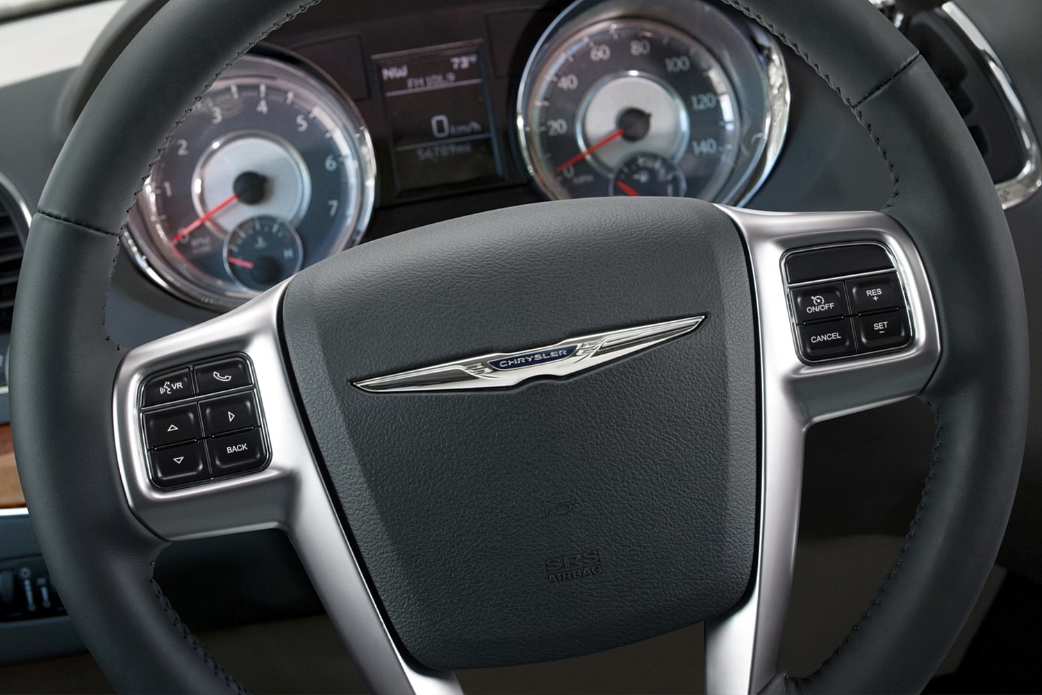 Chrysler Town and Country Limited Passenger Minivan Steering Wheel Detail (2013 model year shown)