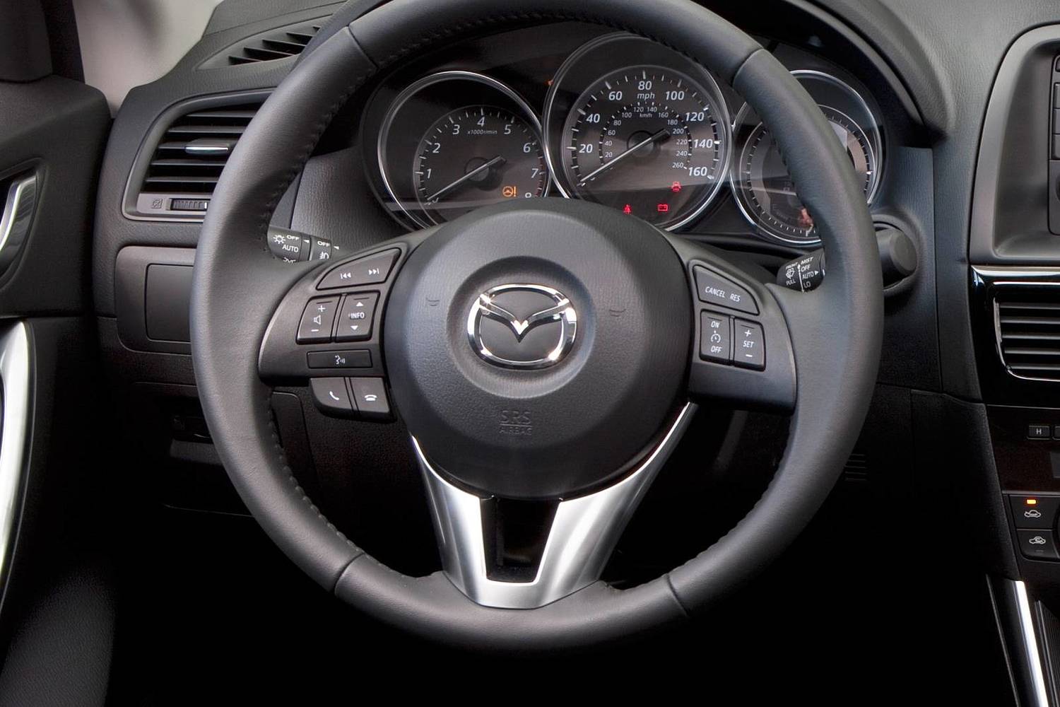 Mazda CX-5 Grand Touring 4dr SUV Steering Wheel Detail (2014 model year shown)