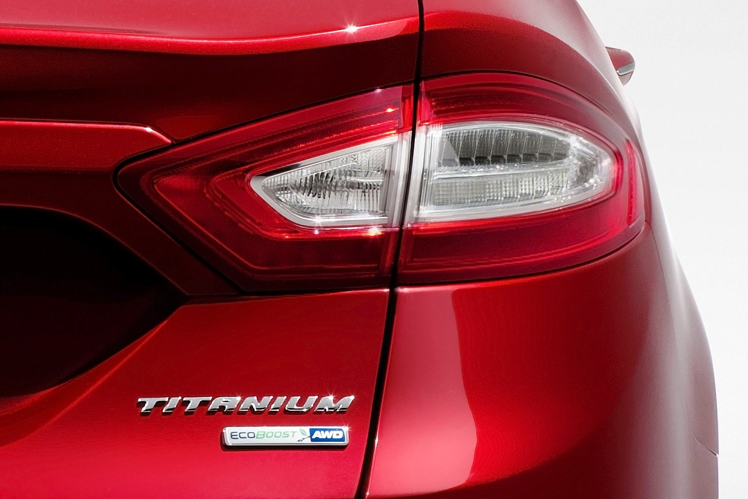 Ford Fusion Titanium Sedan Rear Badge (2014 model year shown)