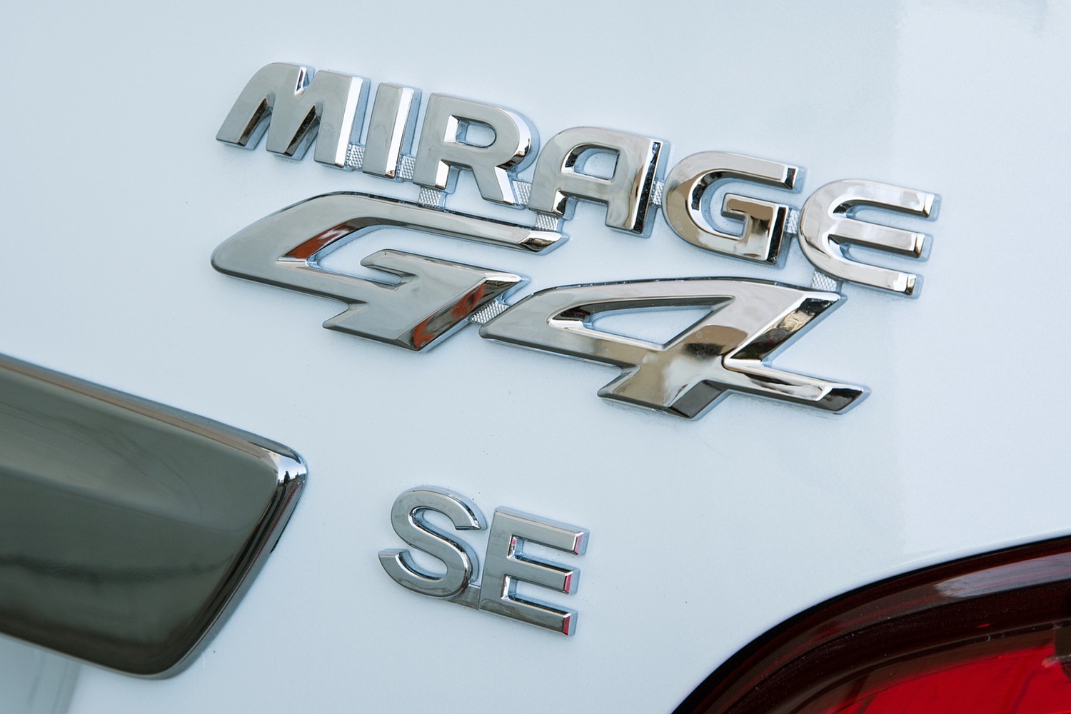 Mitsubishi Mirage G4 SE Sedan Rear Badge (2017 model year shown)