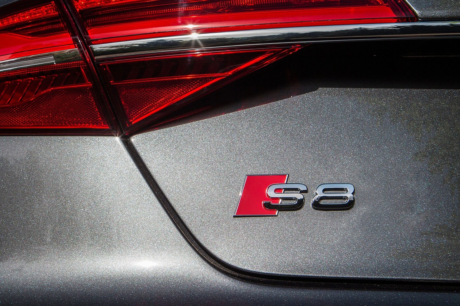 Audi S8 plus quattro Sedan Rear Badge (2017 model year shown)