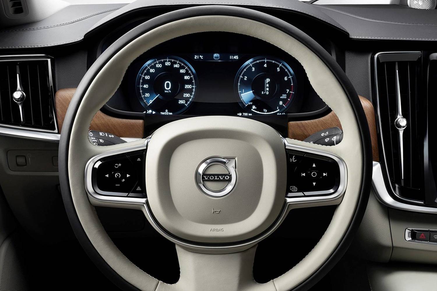 2017 Volvo S90 T6 Inscription Sedan Steering Wheel Detail