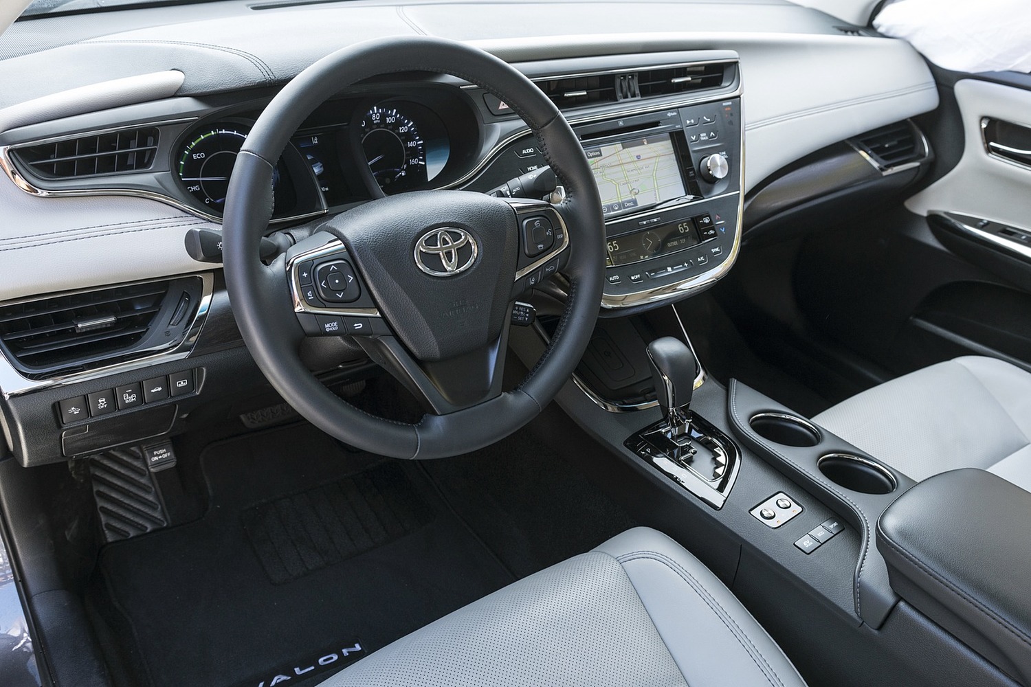 Toyota Avalon Hybrid Sedan Steering Wheel Detail (2017 model year shown)